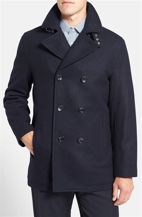 mens peacoat michael kors|Michael Kors double breasted peacoat.